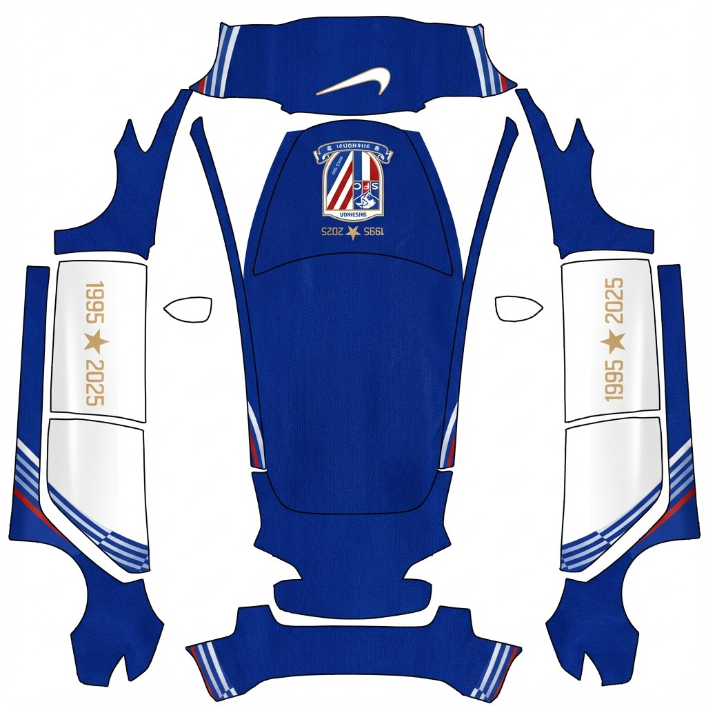 AI Design - 参照这个图，nike标志放后备箱，图片最上方1995🌟20