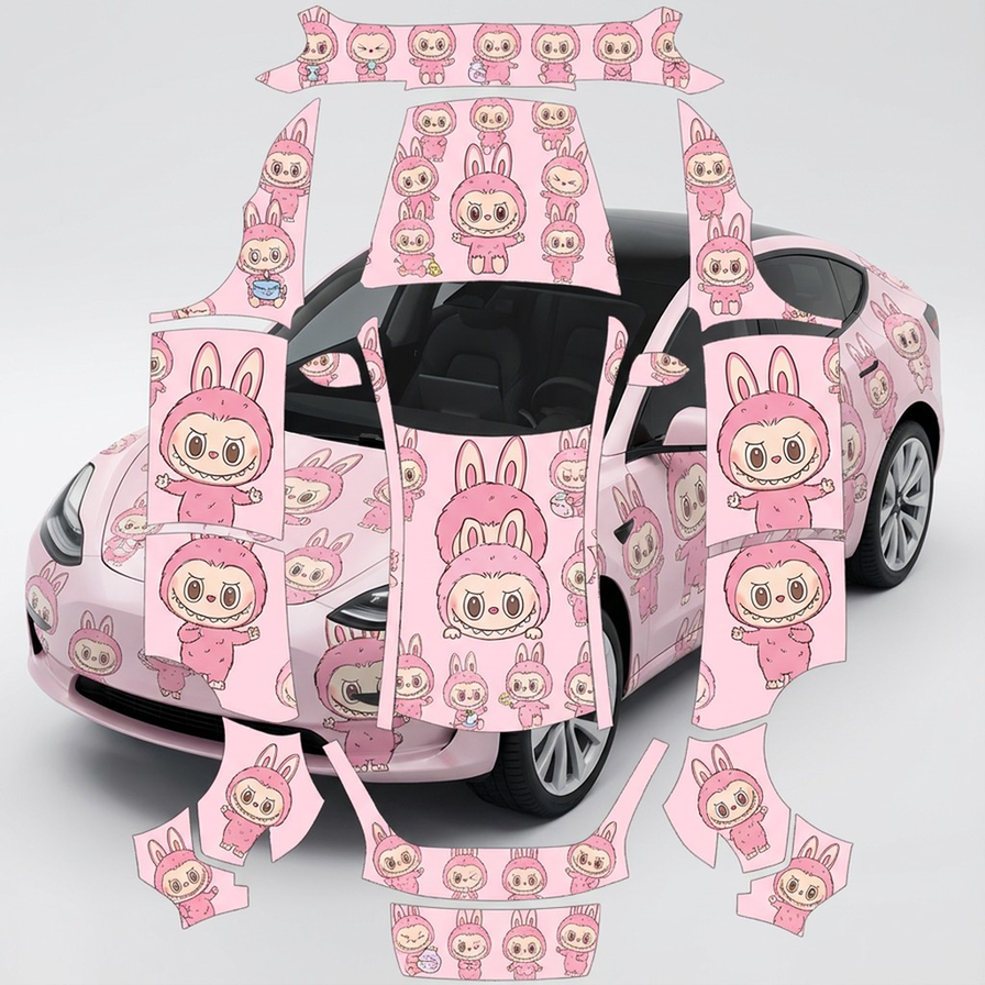 AI Design - 粉色labubu手办