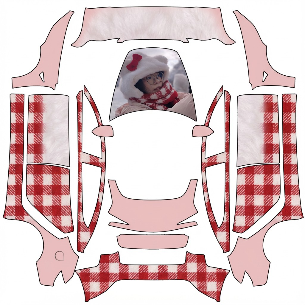 AI Design - 用这张图片，帮我生成一个车涂装，人物主体需要展示在机盖