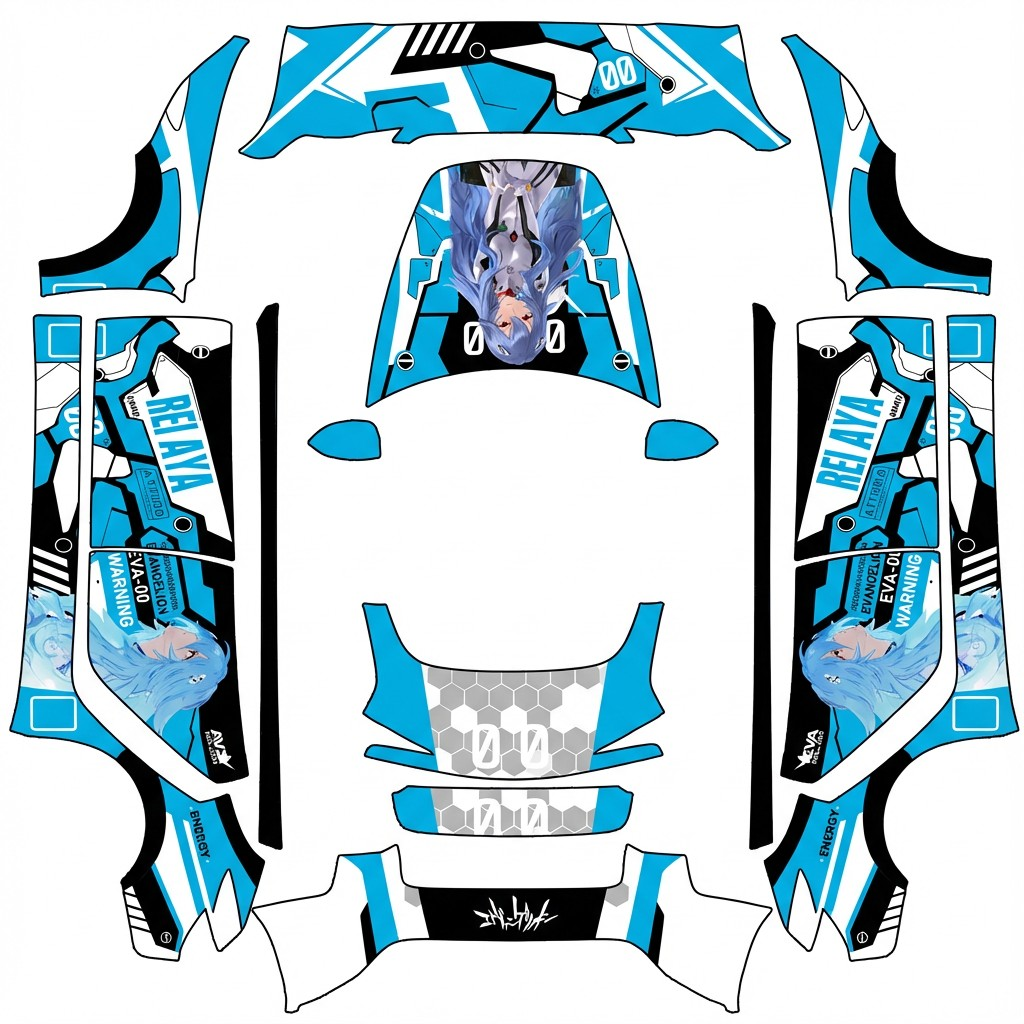 AI Design - 把这个车的图案分配到模版上