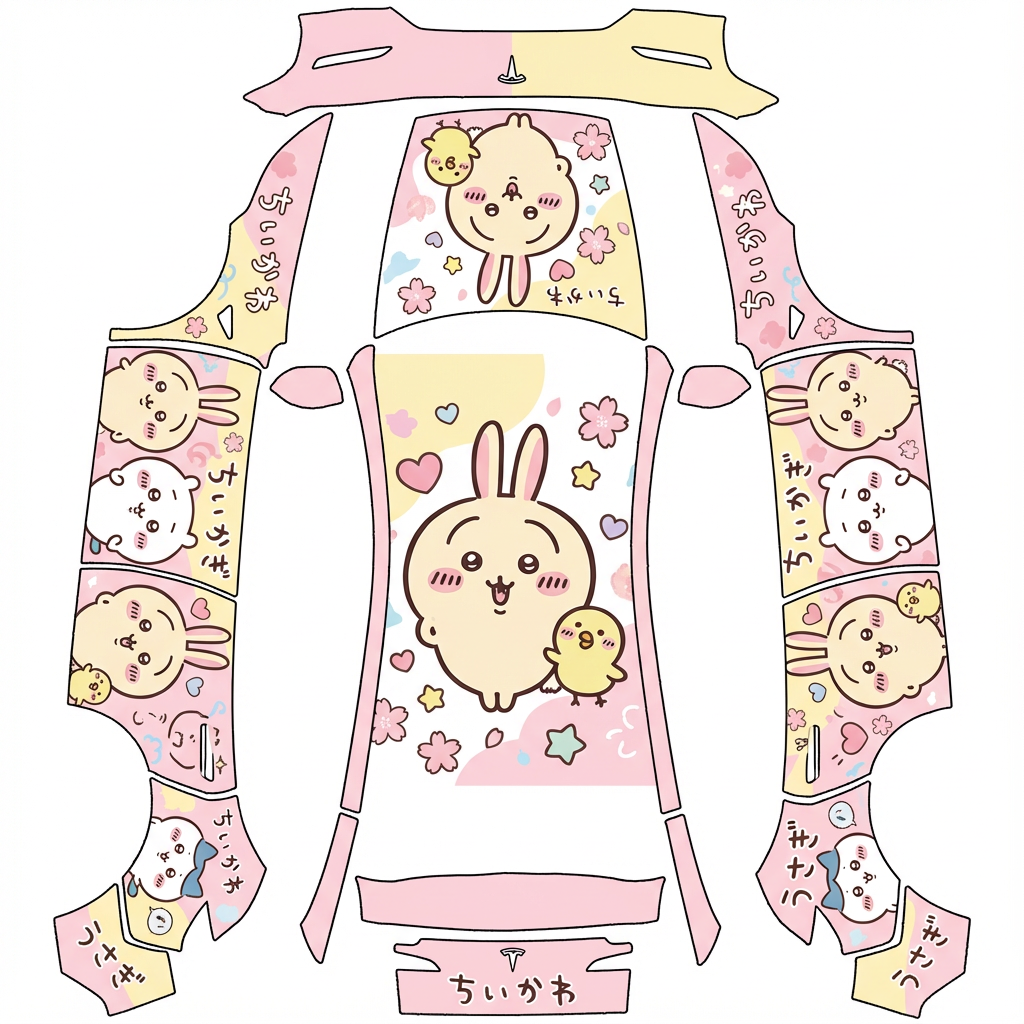 AI Design - chikawa中的乌萨奇为主题，制作痛车皮肤