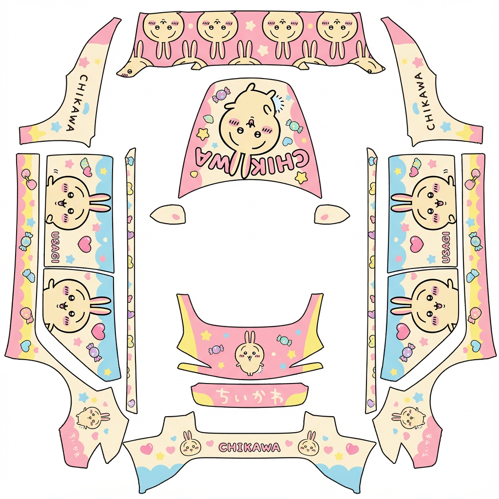 AI Design - chikawa中的乌萨奇为主题，制作痛车皮肤