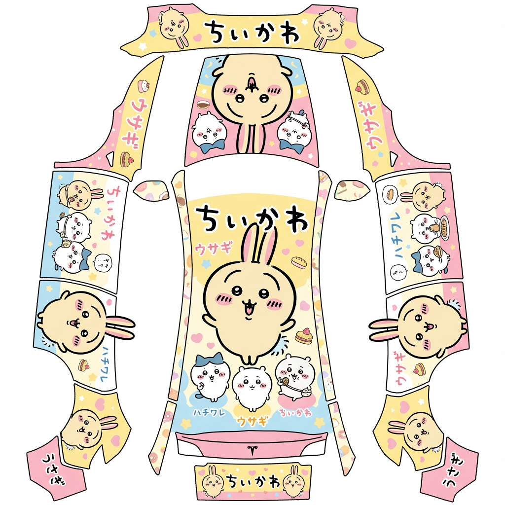 AI Design - chikawa中的三小只小八、乌萨奇、吉伊为主题，乌萨奇元素