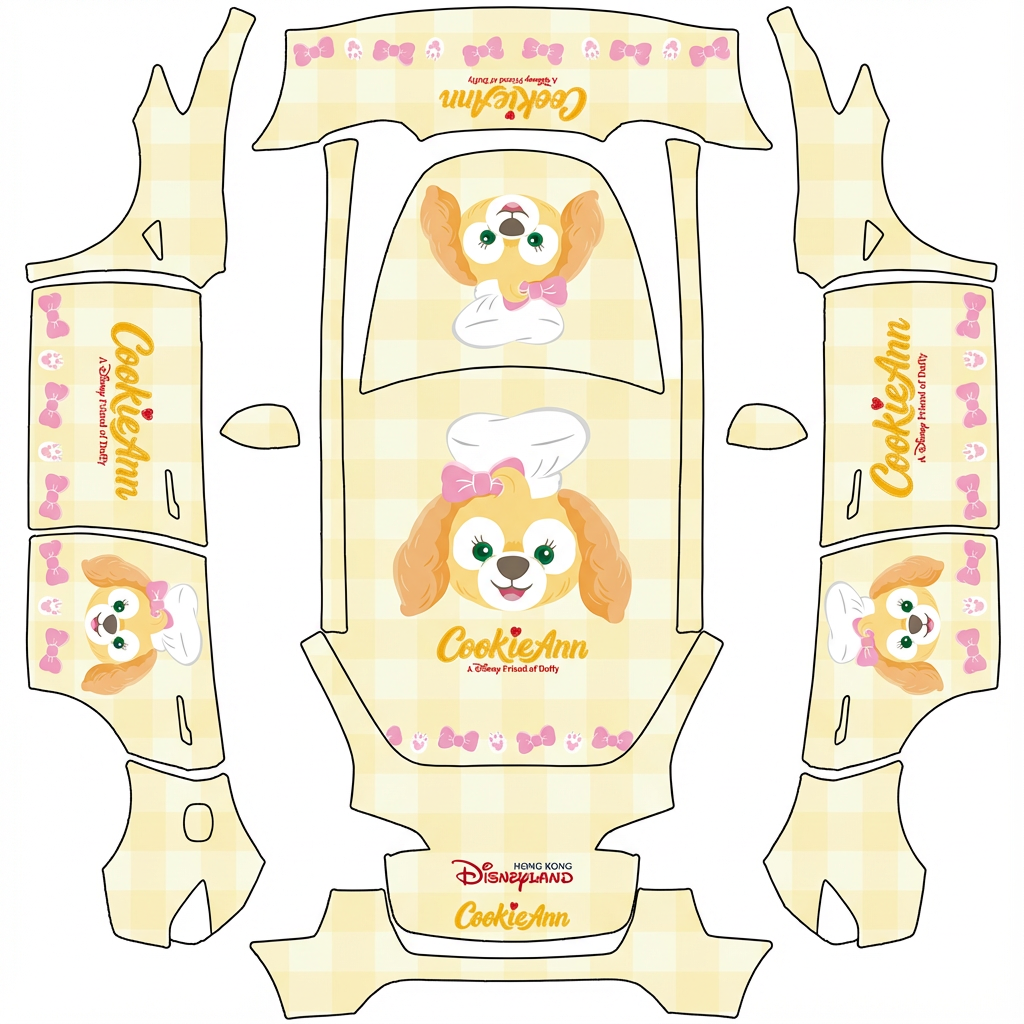 AI Design - 车头机盖和车身都要有迪士尼饼饼的图案