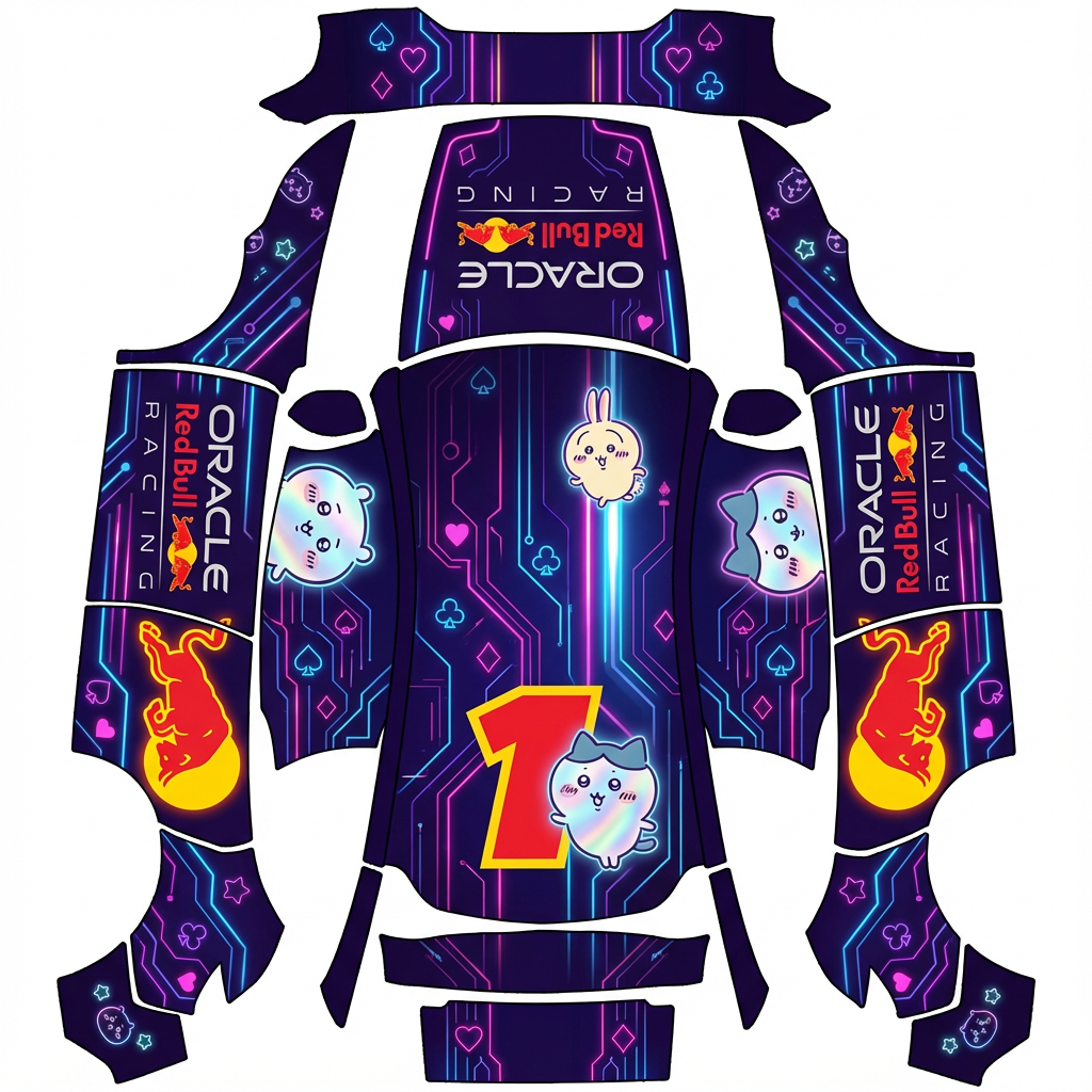 AI Design - 整体色调和涂装参考红牛f1 rb19拉斯维加斯1号维斯塔潘紫