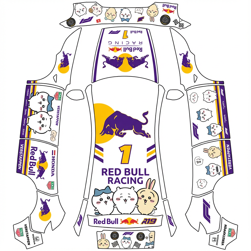 AI Design - 整体色调和涂装参考红牛f1 rb19拉斯维加斯1号维斯塔潘紫