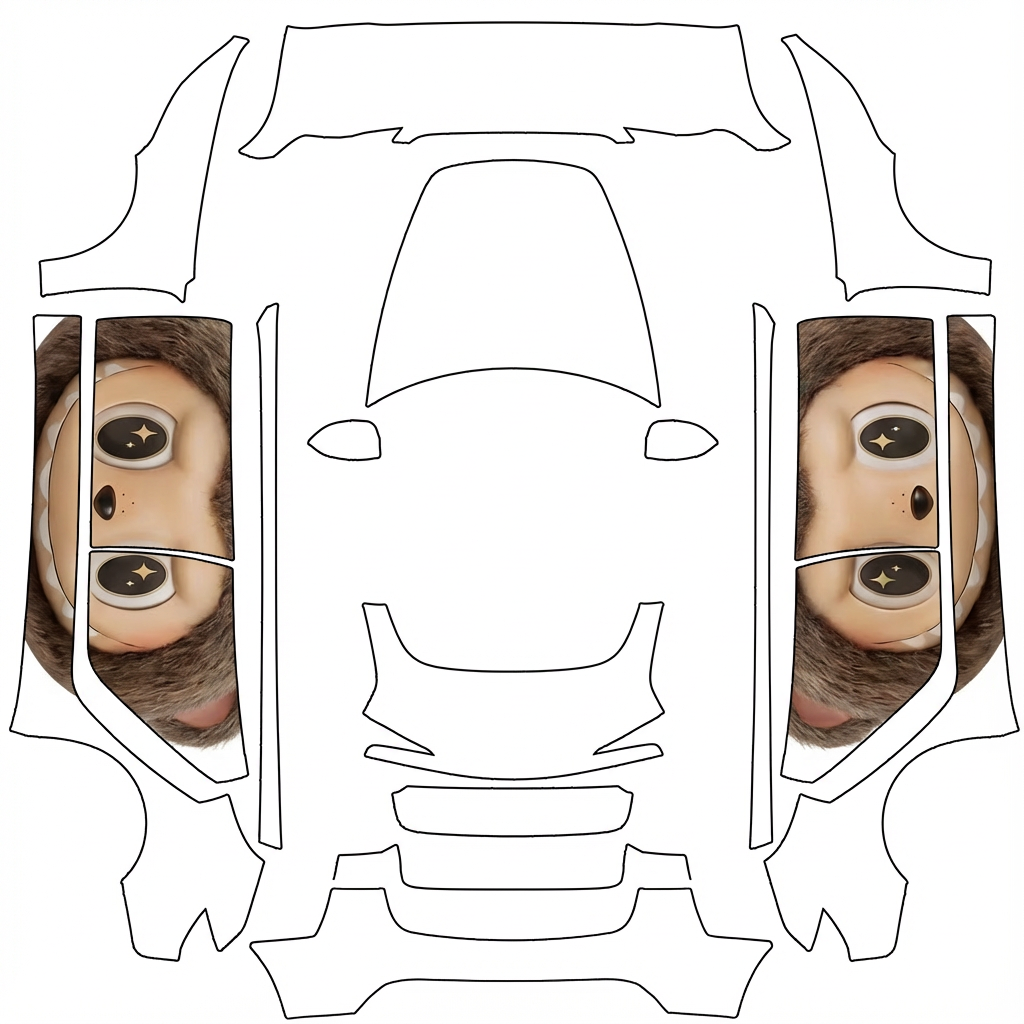 AI Design - 将Model Y 老款的3D模型纹理应用到Model 3 焕