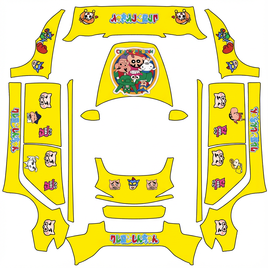 AI Design - 将这个模板中涂鸦不变，底色换成黄色