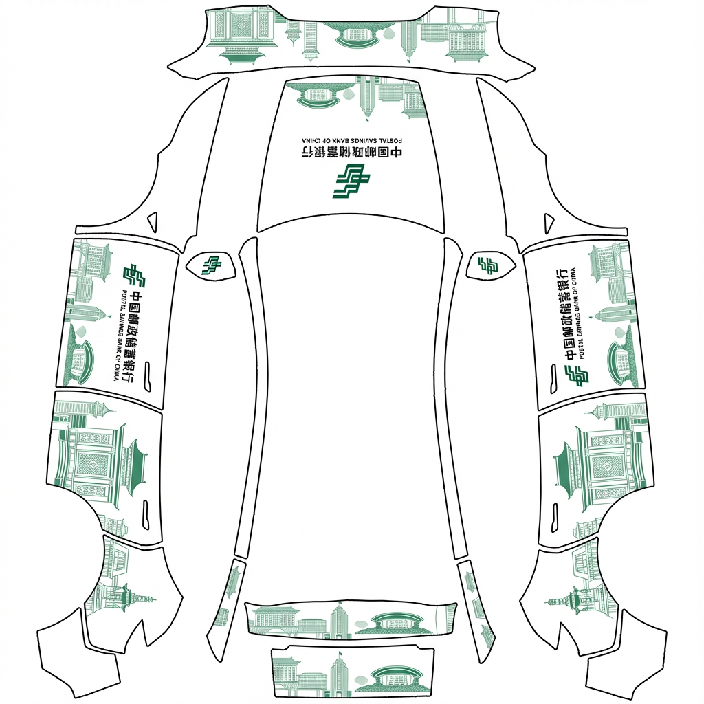 AI Design - 生成印有中国邮政储蓄银行的车辆