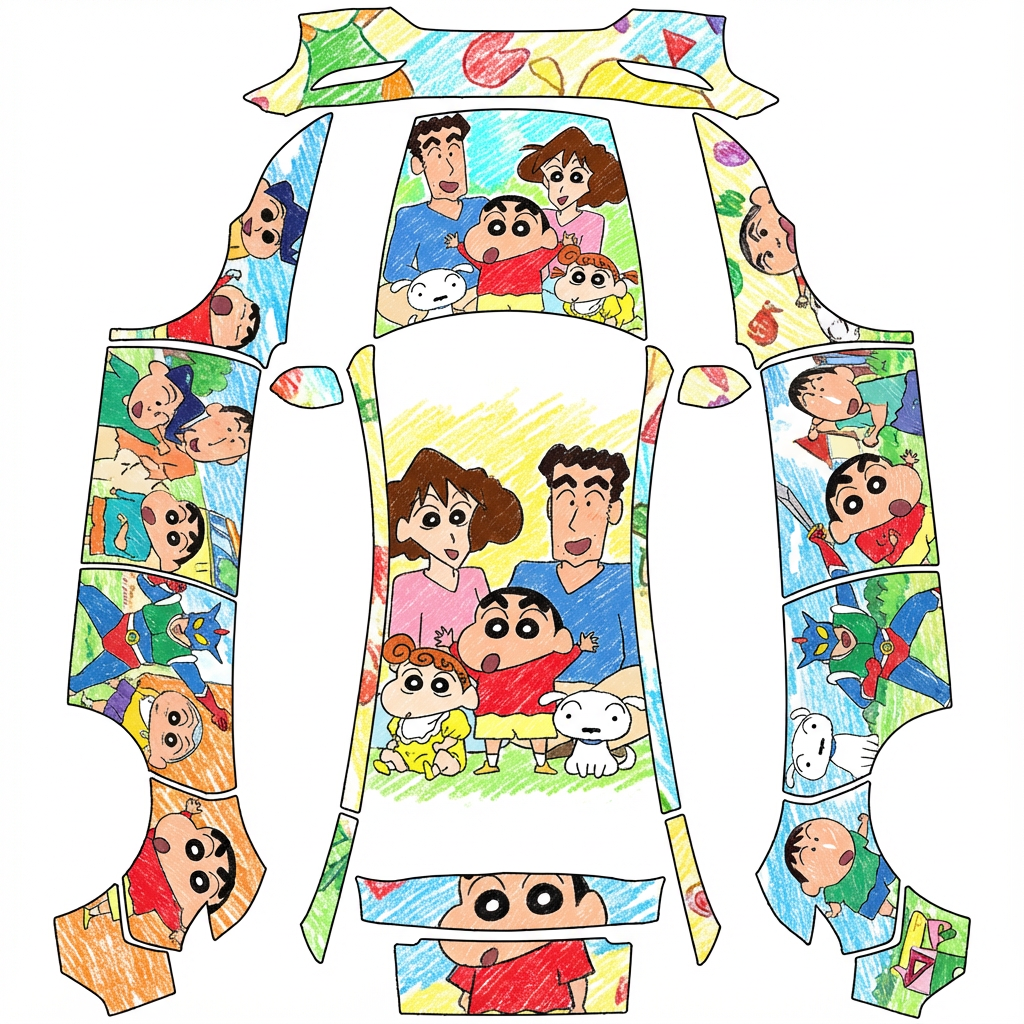 AI Design - 蜡笔小新全家福