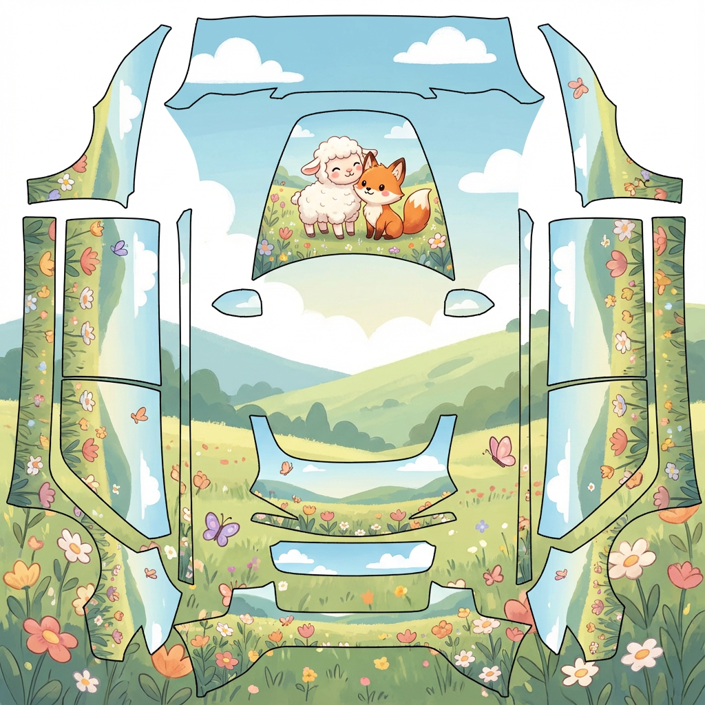 AI Design - 一直可爱的小羊 和一直可爱的小狐狸在一起的