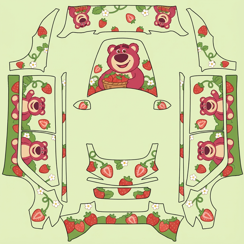 AI Design - 主题是草莓熊的，但是背景不要粉色的