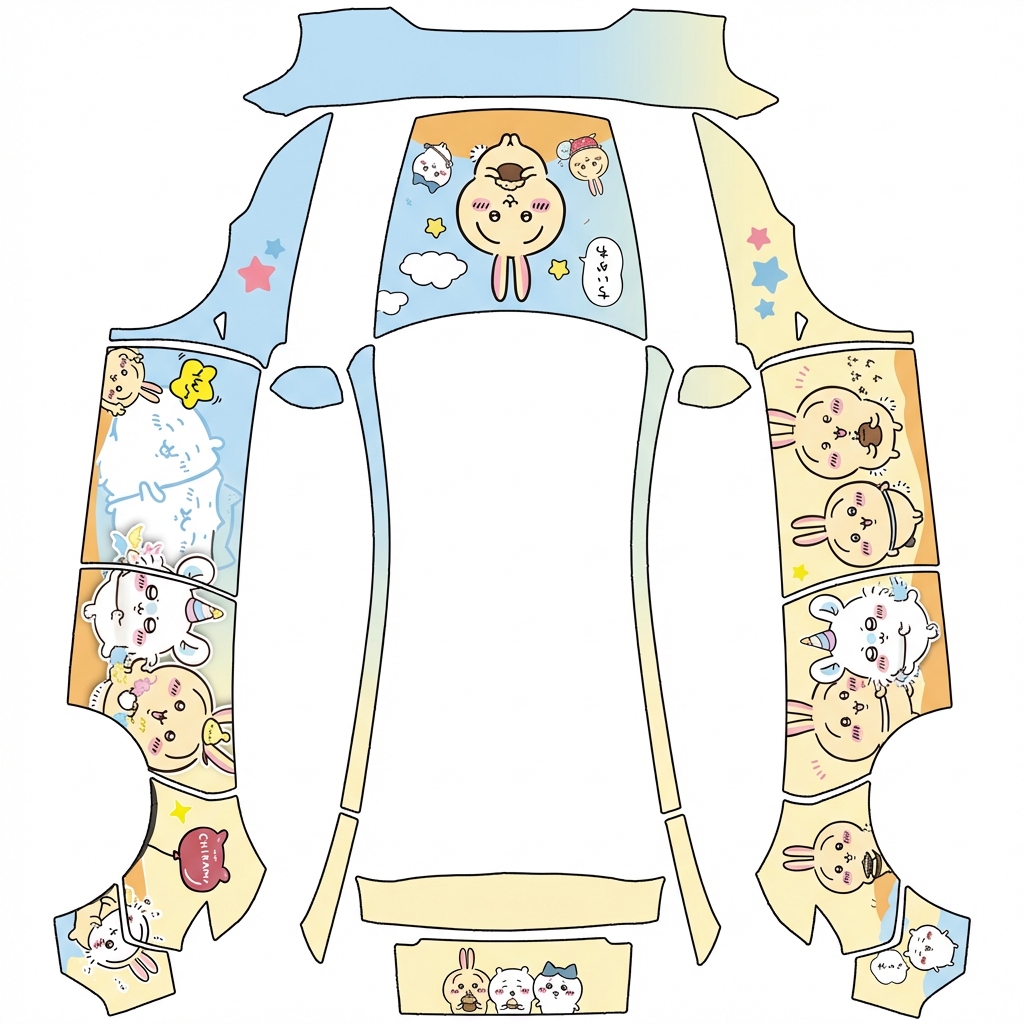 AI Design - 以chiikawa中的乌萨奇为主题 生成一个皮肤 底色为淡黄