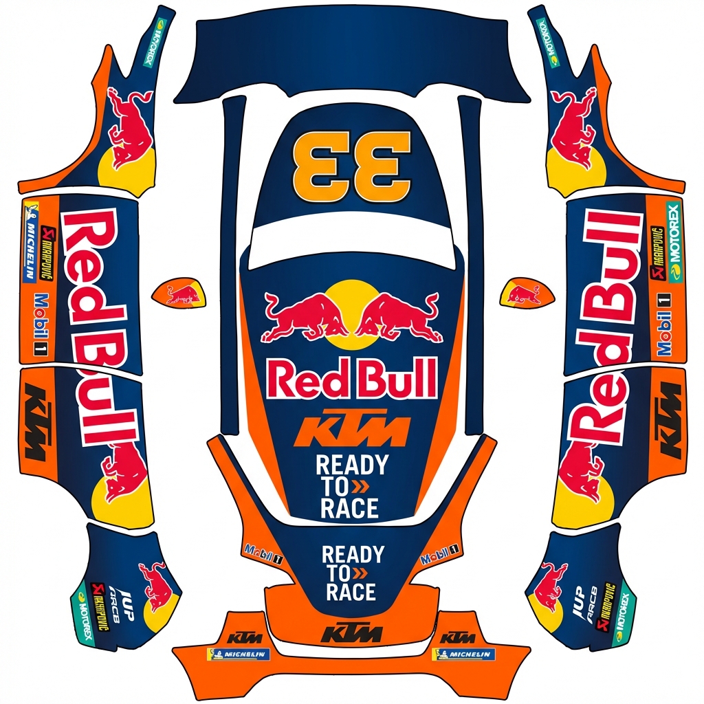 AI Design - 生成一份KTM红牛厂队赛车的涂装