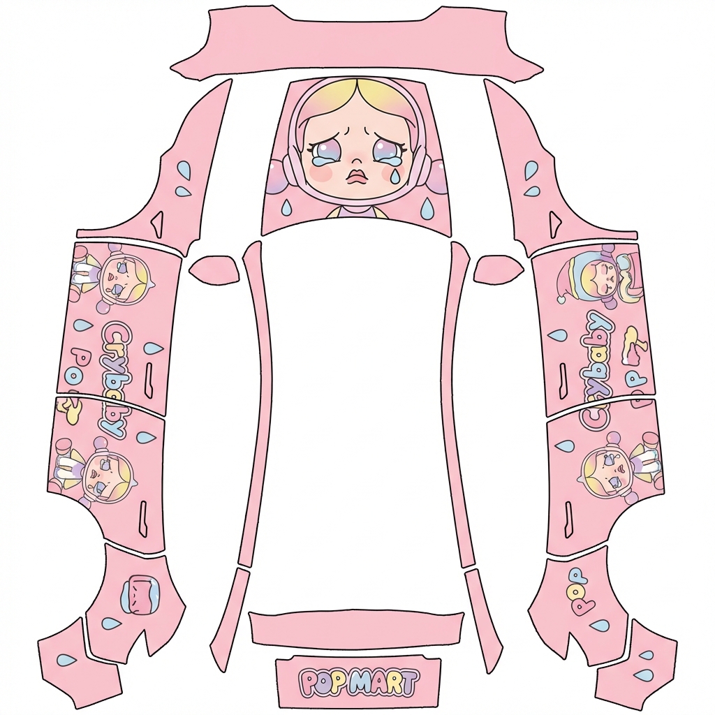 AI Design - 讲pop mark的Crybaby的图案应用到老款model