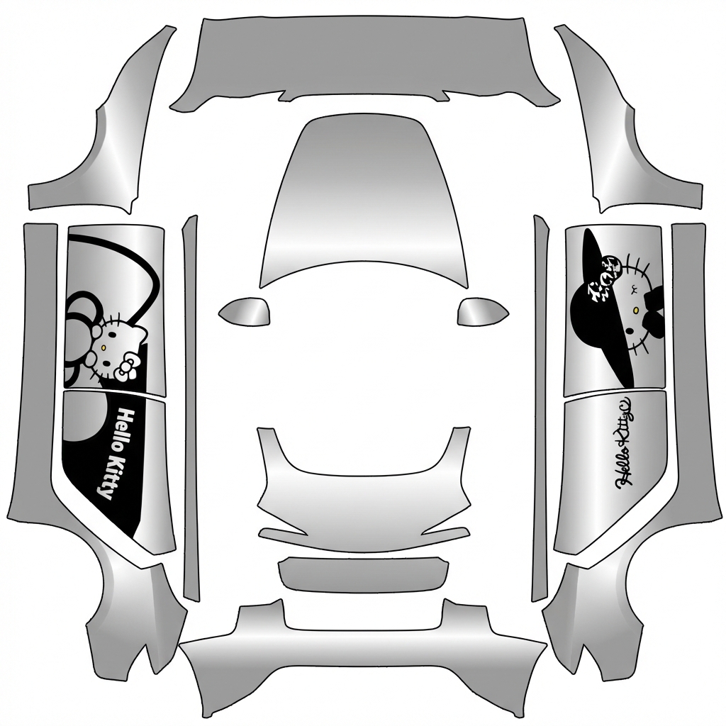 AI Design - 设计一个hellokitty的model3焕新版皮肤，底色为