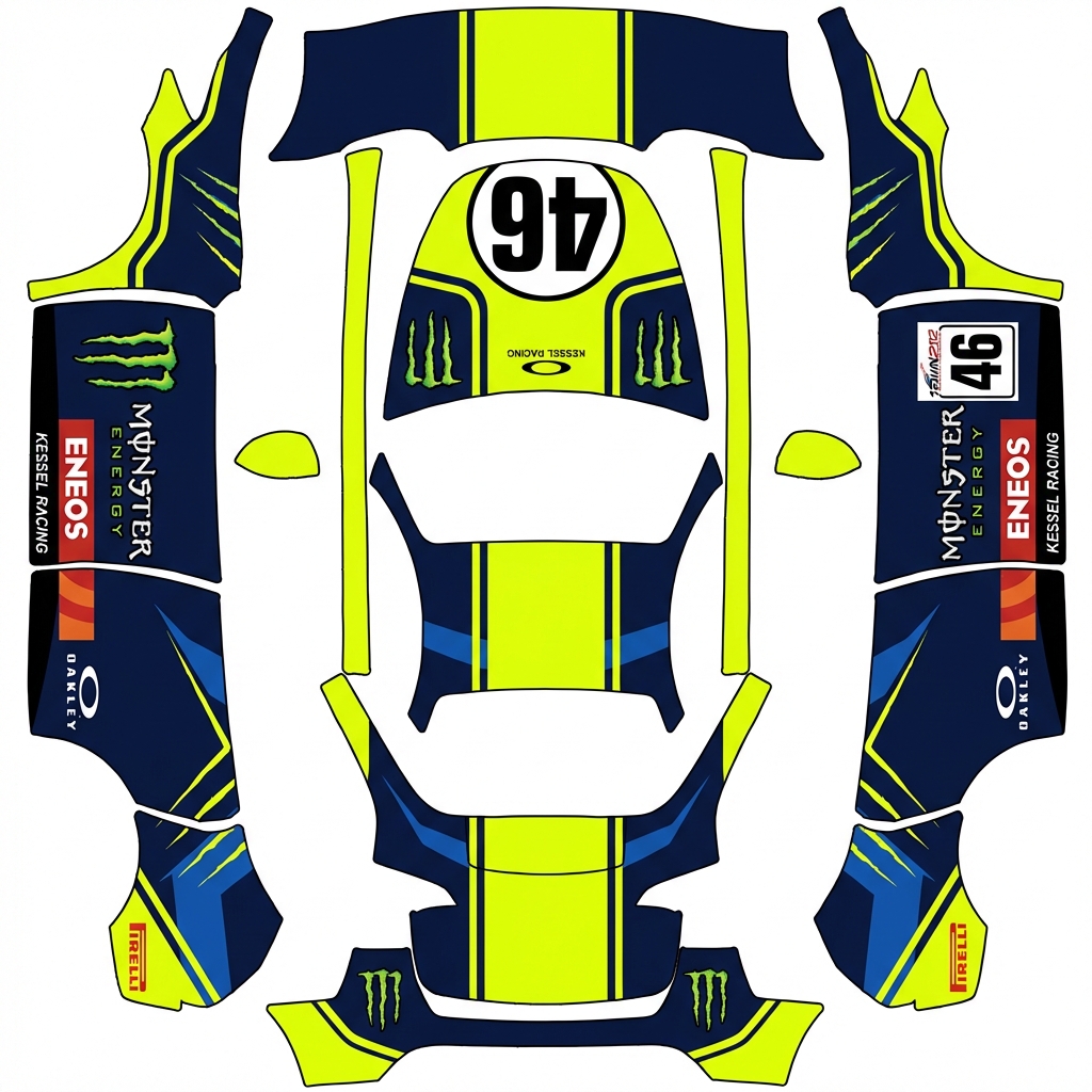 AI Design - 参考上图，帮我做一套罗西46号赛车涂装